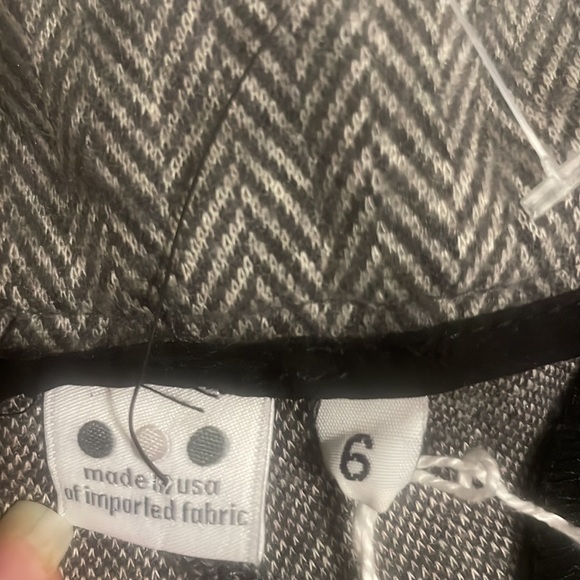 Terra Michaels herringbone pants charcoal gray soft flare legs women size 6 - Picture 6 of 15